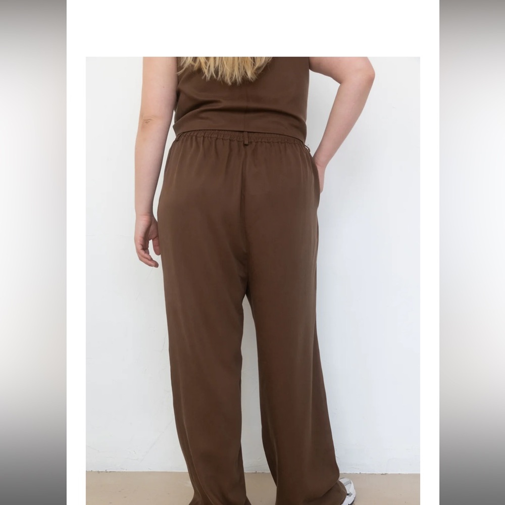 DONNI CHOCOLATE PLEATED TROUSER XXS